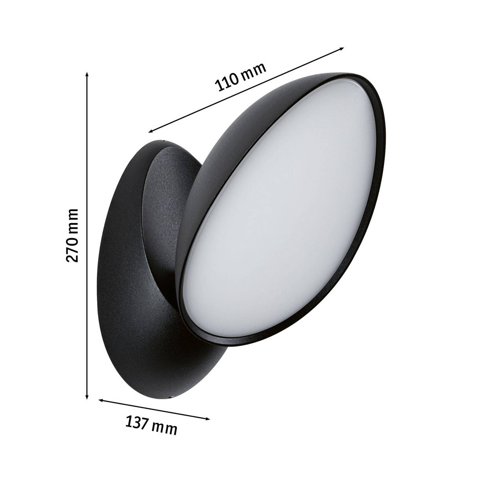 Paulmann LED-Außenwandlampe Batona, anthrazit 27 cm Alu IP44 günstig online kaufen