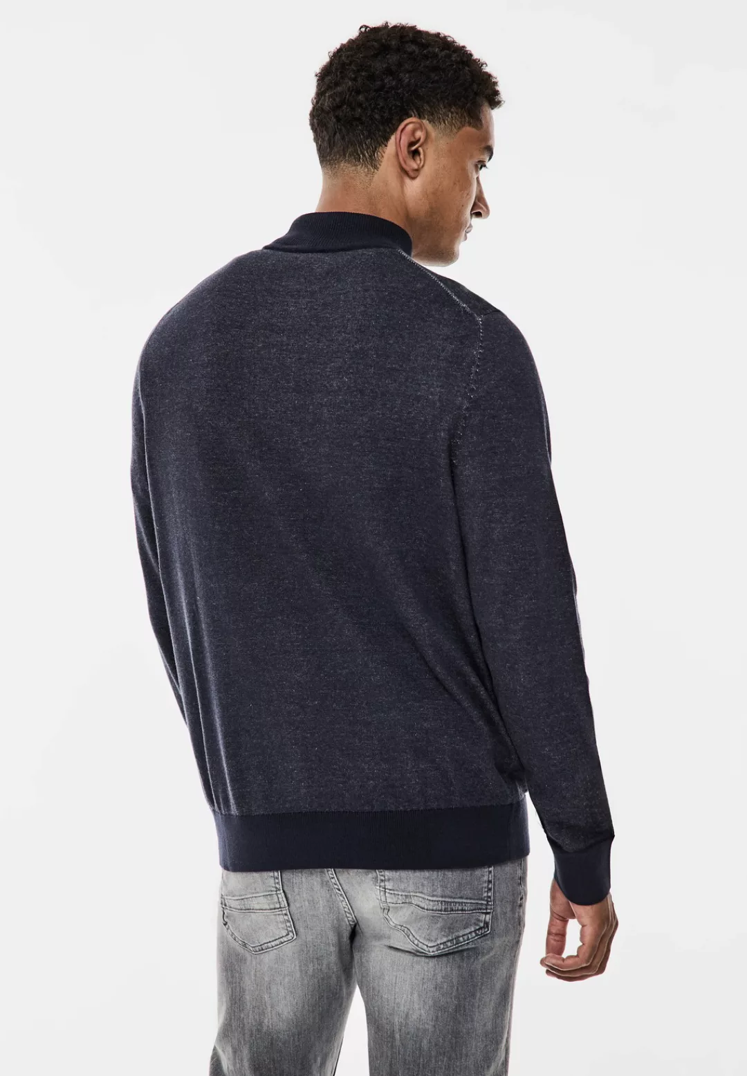 STREET ONE MEN Rollkragenpullover, in Melange Optik günstig online kaufen