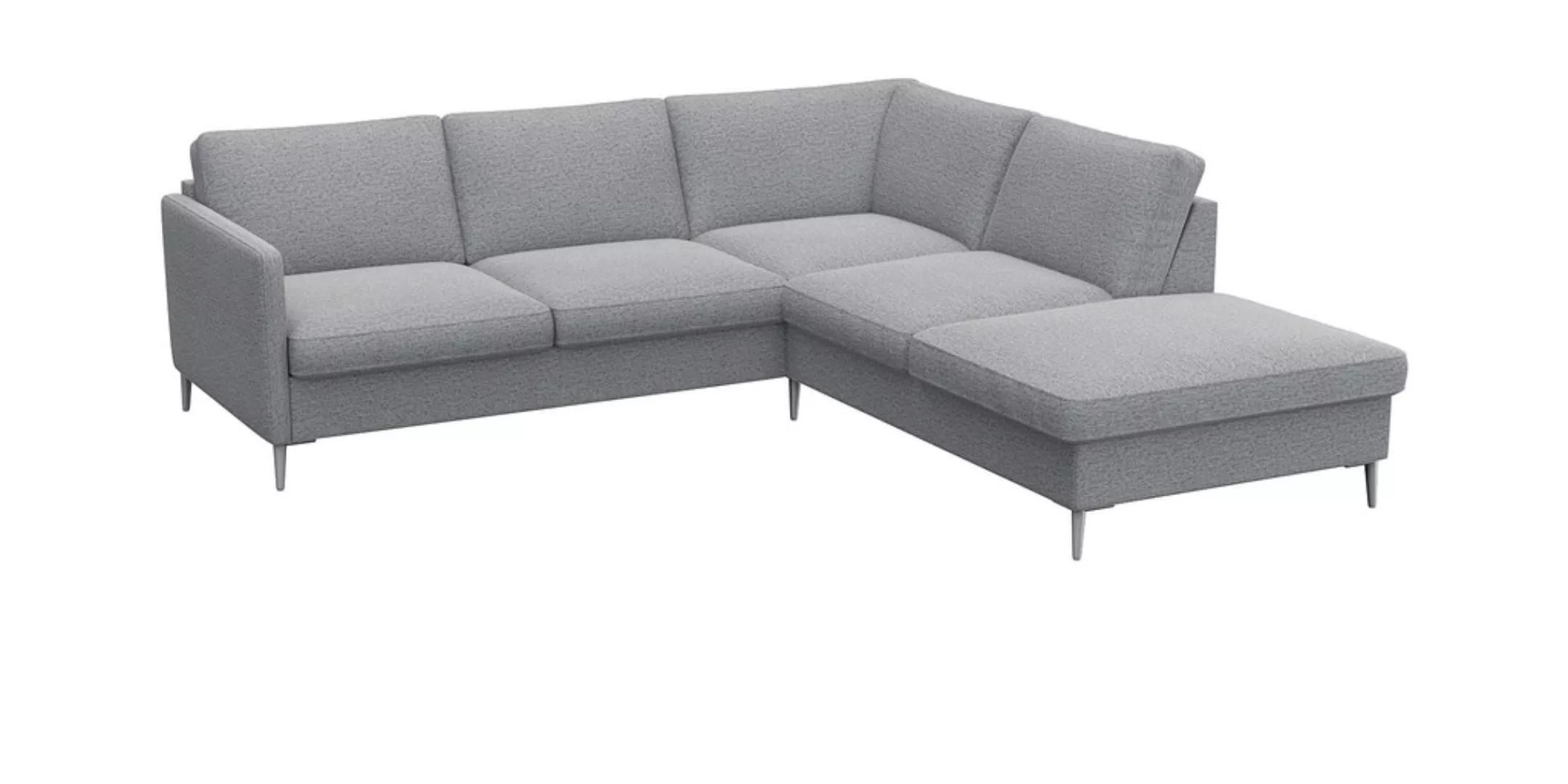 FLEXLUX Ecksofa »Fiore, L-Form«, schmale Armlehnen, Füße alufarben, B/T 234 günstig online kaufen