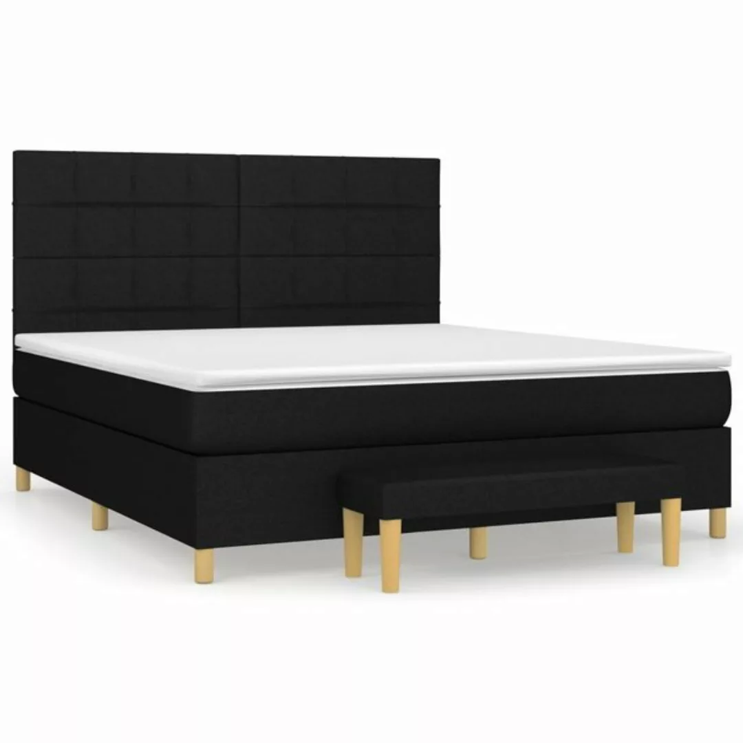 furnicato Bett Boxspringbett mit Matratze Schwarz 160x200 cm Stoff (1-tlg) günstig online kaufen