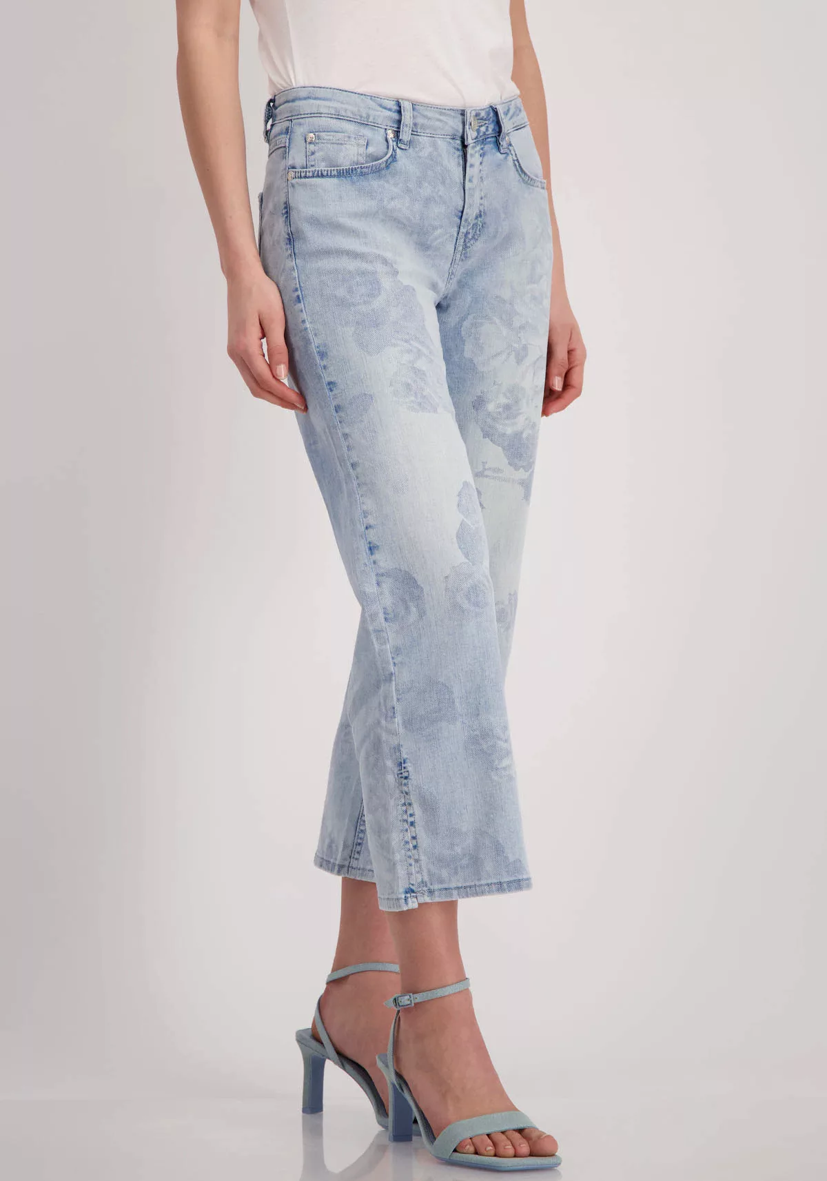 Monari Straight-Jeans, mit Rosenmuster günstig online kaufen