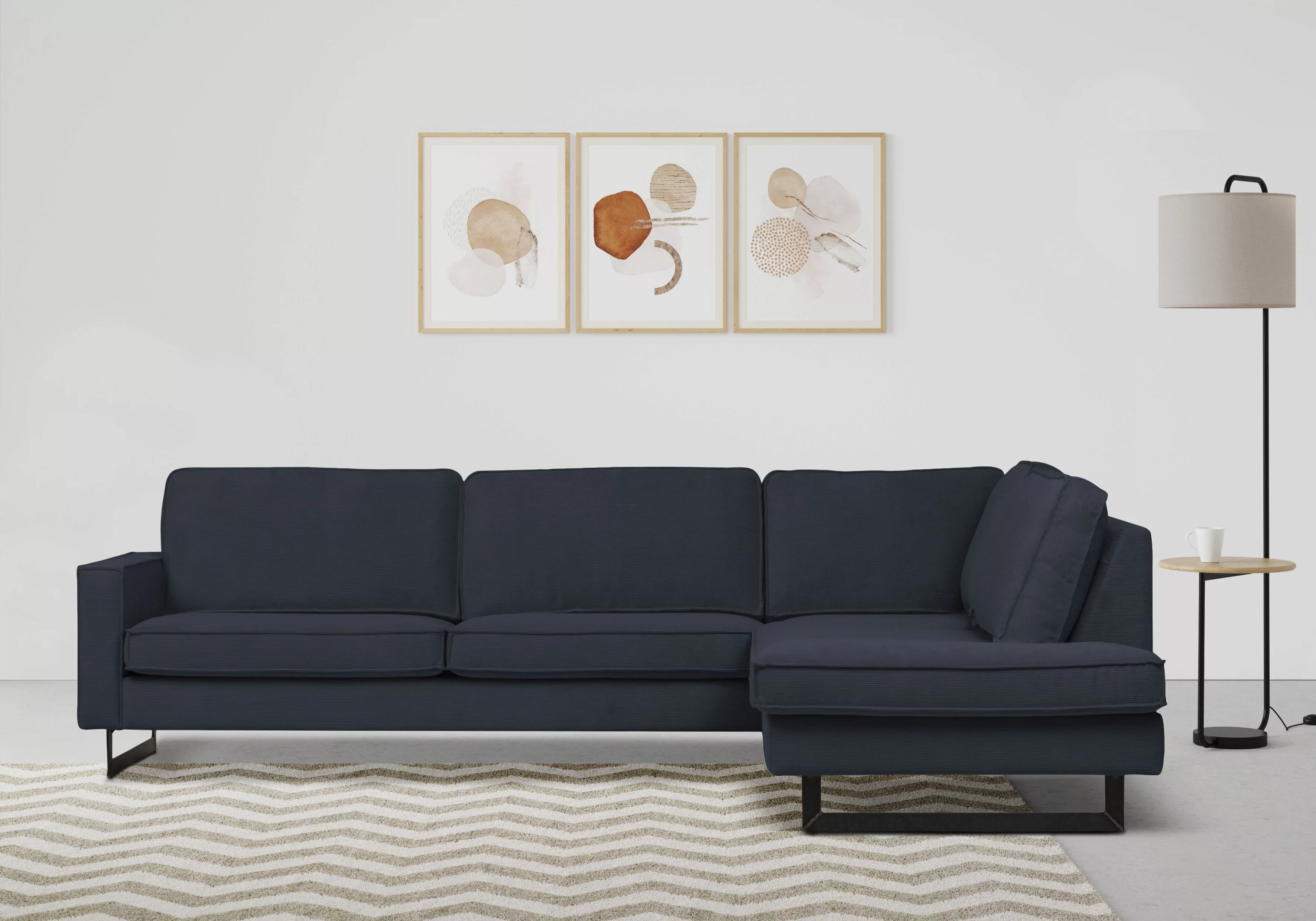 Places of Style Ecksofa Pinto, 290 cm, Ottomane links / rechts, Cord, Feinc günstig online kaufen