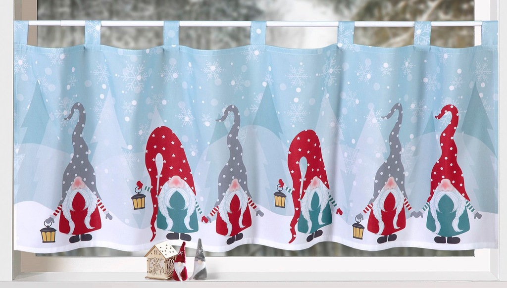Weckbrodt Scheibengardine »Wichtel Winter«, (1 St.), Bistro, Microsatin, We günstig online kaufen