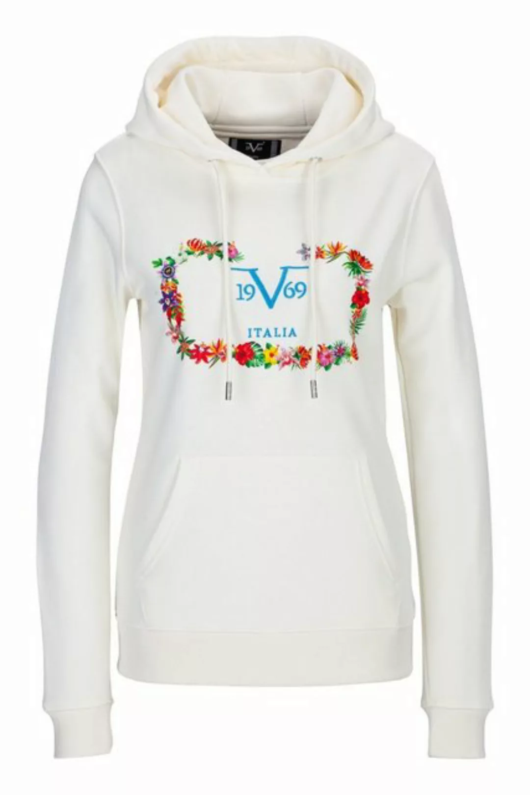19V69 Italia by Versace Hoodie HOLDA Damen Kapuzenpullover mit Blumenkranz günstig online kaufen