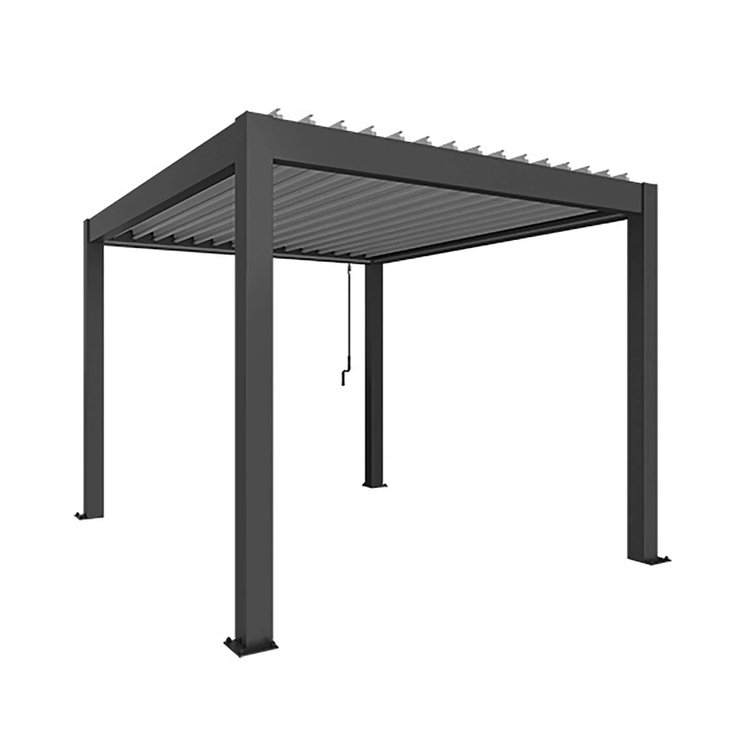 Biohort Pergola 255 cm x 312 cm x 367,5 cm Dunkelgrau/Silber-Metallic günstig online kaufen