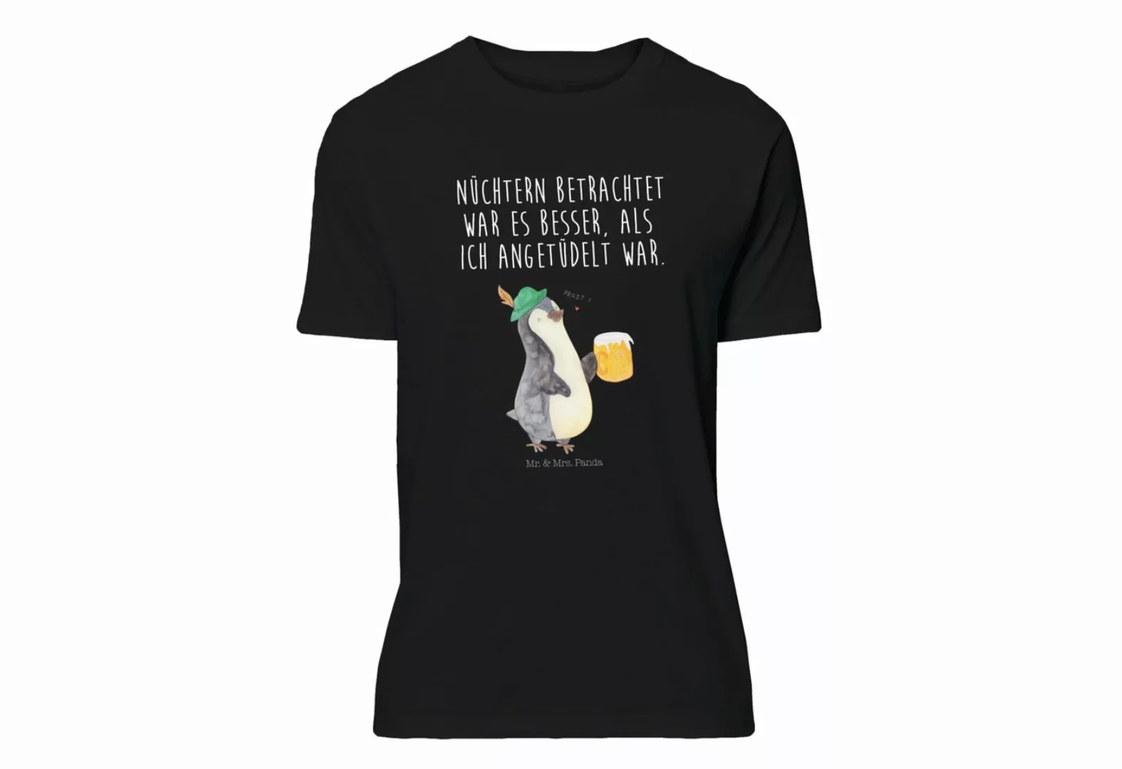 Mr. & Mrs. Panda T-Shirt Pinguin Bier - Schwarz - Geschenk, Frauen, Oktober günstig online kaufen