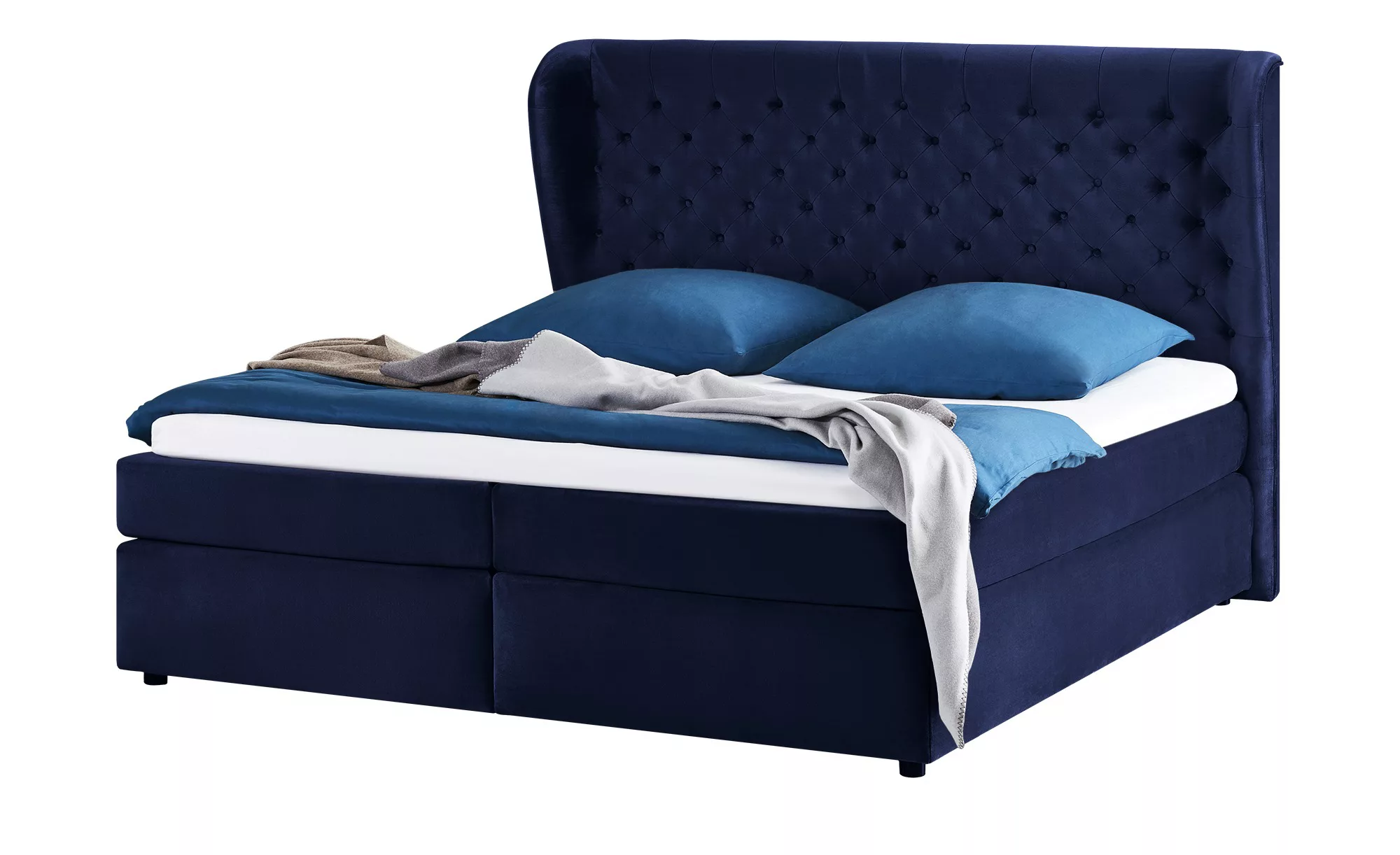 smart Boxspringbett  Queen - blau - 192 cm - 132 cm - 217 cm - Betten > Box günstig online kaufen