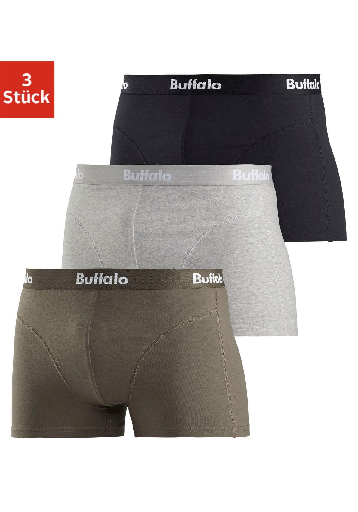 Buffalo Boxer "Boxershorts für Herren", (Packung, 3 St.), mit Overlock-Näht günstig online kaufen