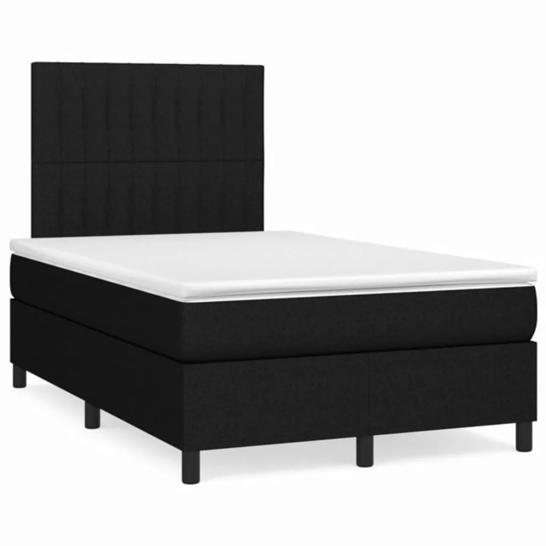 furnicato Bett Boxspringbett mit Matratze Schwarz 120x200 cm Stoff günstig online kaufen