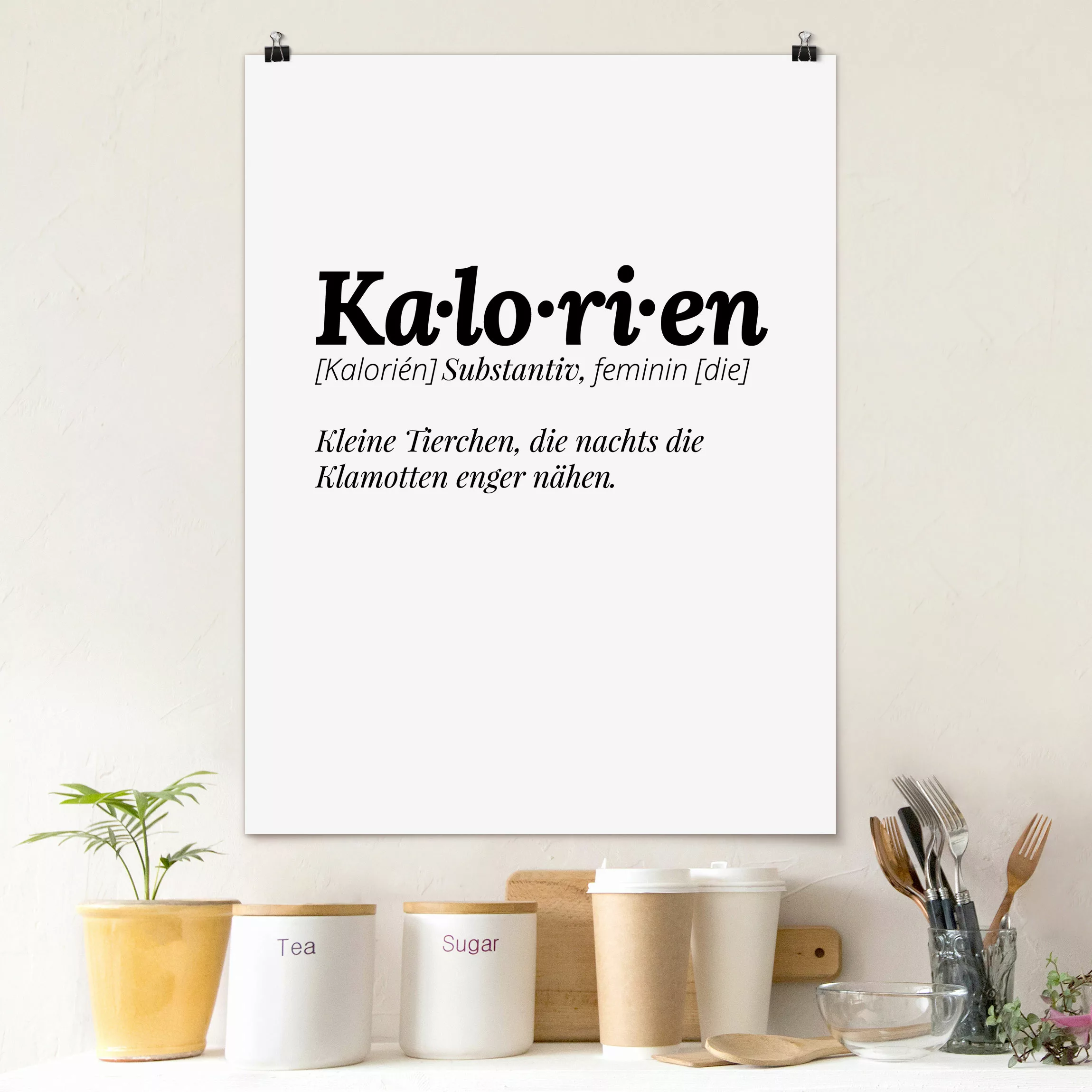 Poster - Hochformat Die Definition von Kalorien günstig online kaufen