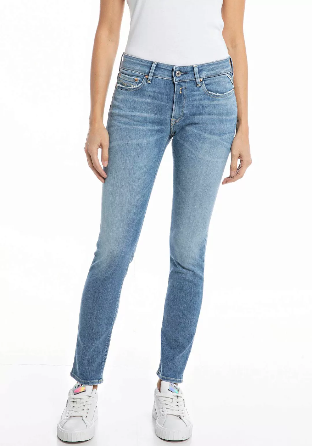 Replay Damen Jeans NEW LUZ - Skinny Fit - Blau- Medium Blue günstig online kaufen