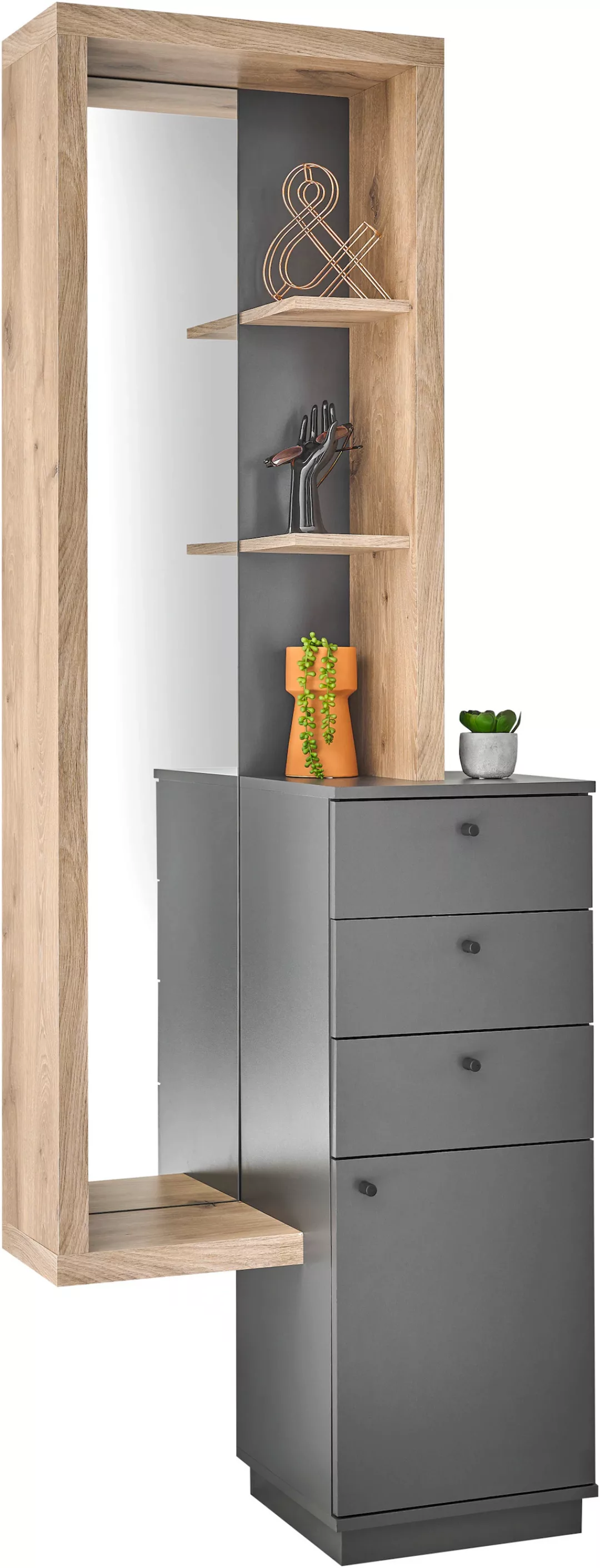 HBZ Garderobenschrank "Frame mit Spiegel, Flurgarderobe BxHxT 72x200x35 cm" günstig online kaufen