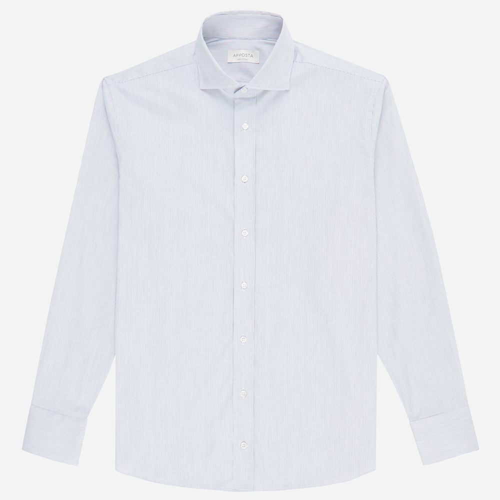 Hemd  gestreifter stoff  marineblau stretch popeline giza 87, kragenform  n günstig online kaufen