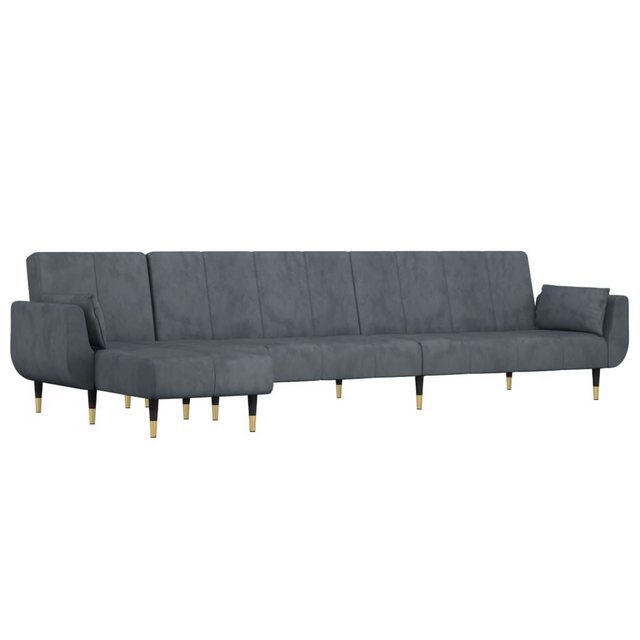 vidaXL Sofa Schlafsofa in L-Form Dunkelgrau 275x140x70 cm Samt Chaiselongue günstig online kaufen