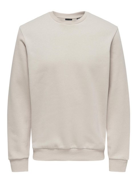 ONLY & SONS Sweatshirt Basic Sweatshirt Langarm Pullover ohne Kapuze ONSCER günstig online kaufen