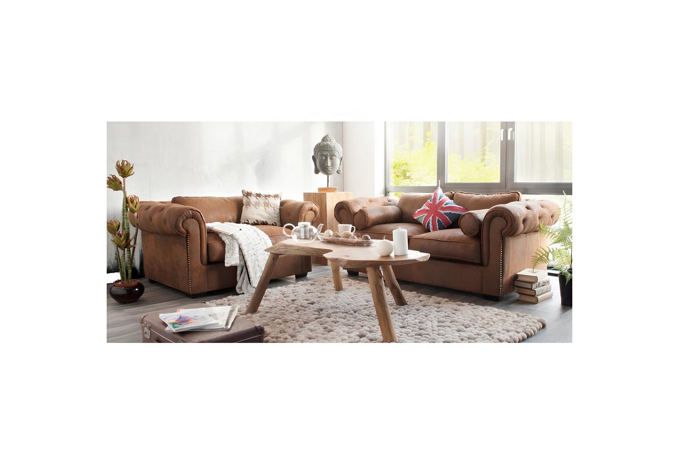 Xlmoebel Sofa - Chesterfield Sofagarnitur 3+2 Sitzmöbel Polstermöbel Set So günstig online kaufen