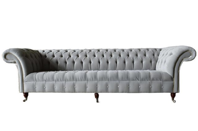 Xlmoebel Sofa Großes Sofa Chesterfield 245cm Polstermöbel 4-Sitzer Leder St günstig online kaufen