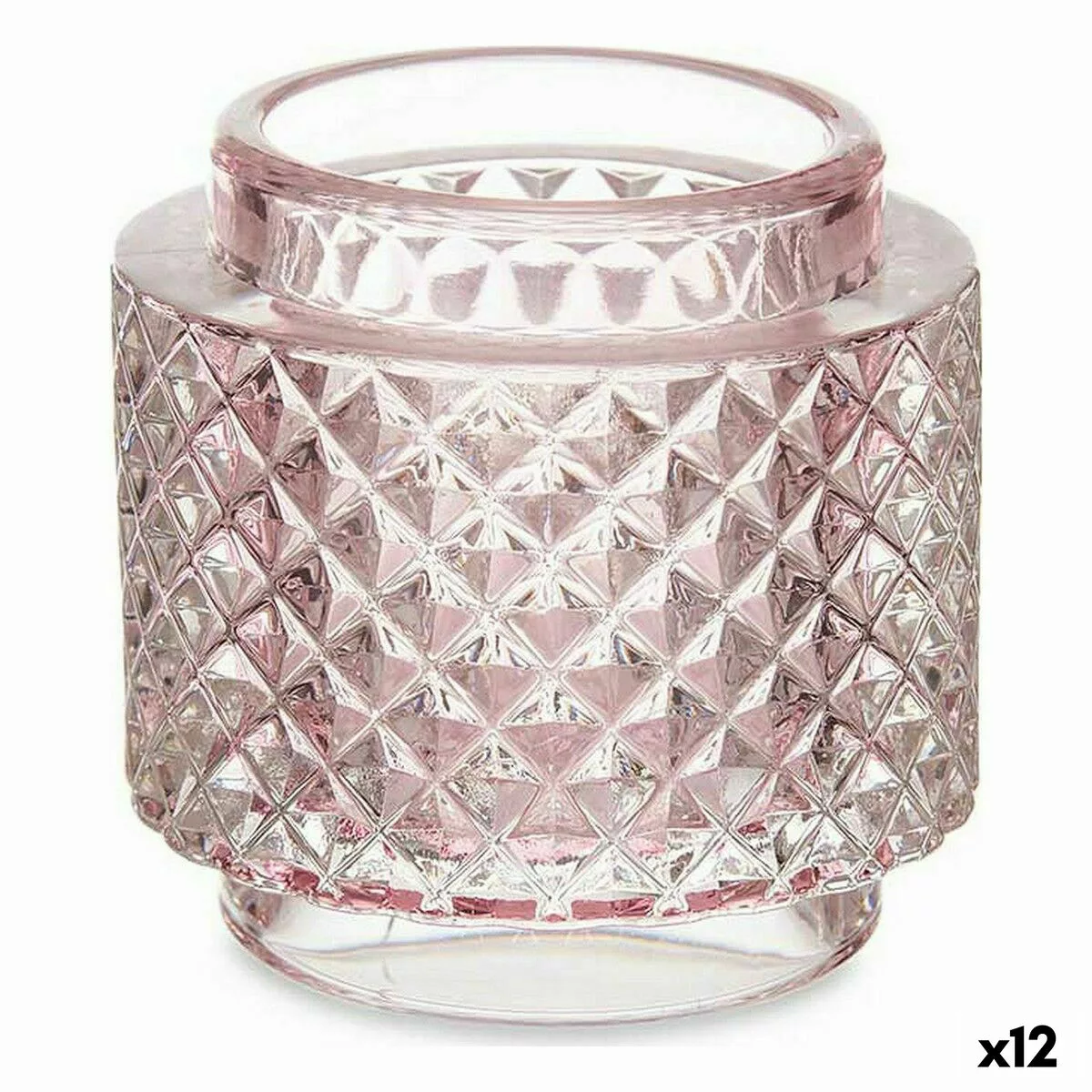 Kerzenschale Rosa Glas (9 X 8,8 X 9 Cm) (12 Stück) günstig online kaufen
