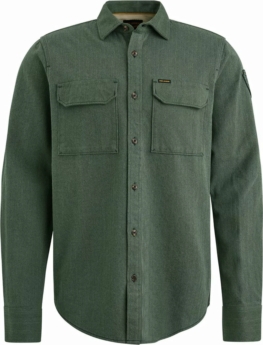 PME Legend Hemd Flanel Herringbone Grün - Größe XXL günstig online kaufen