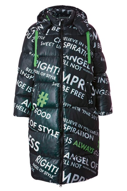 Angel of Style Steppjacke Steppmantel oversized Writing-Print Kapuze günstig online kaufen