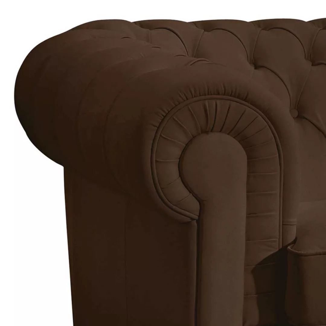 Braunes Chesterfield Sofa aus Kunstleder 200 cm breit - 98 cm tief günstig online kaufen