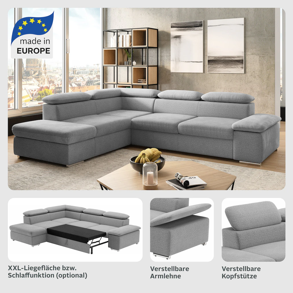 Ecksofa Valantine V, wahlweise mit Bettfunktion günstig online kaufen