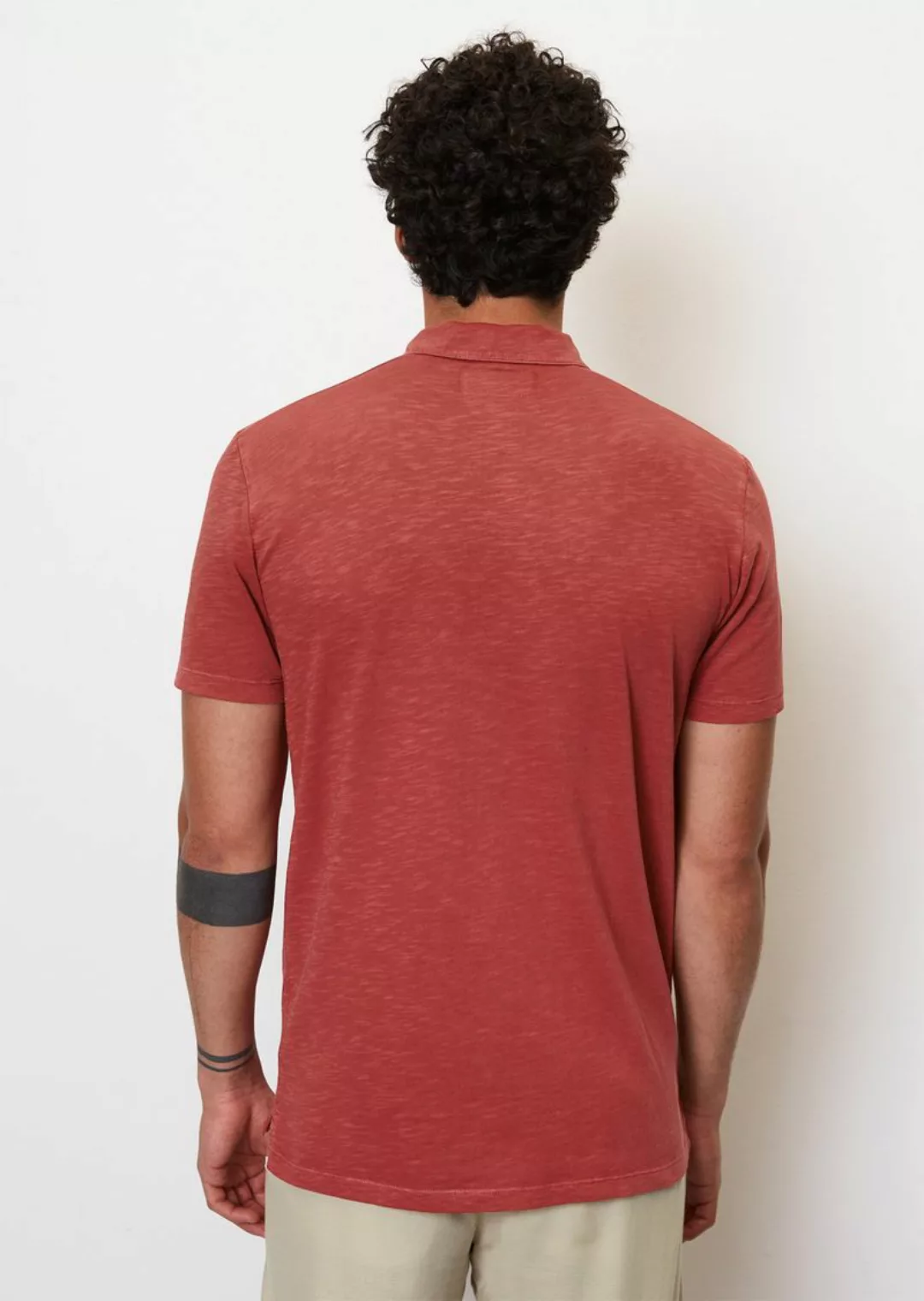 Marc O'Polo Polohemd Melange Rot - Größe M günstig online kaufen