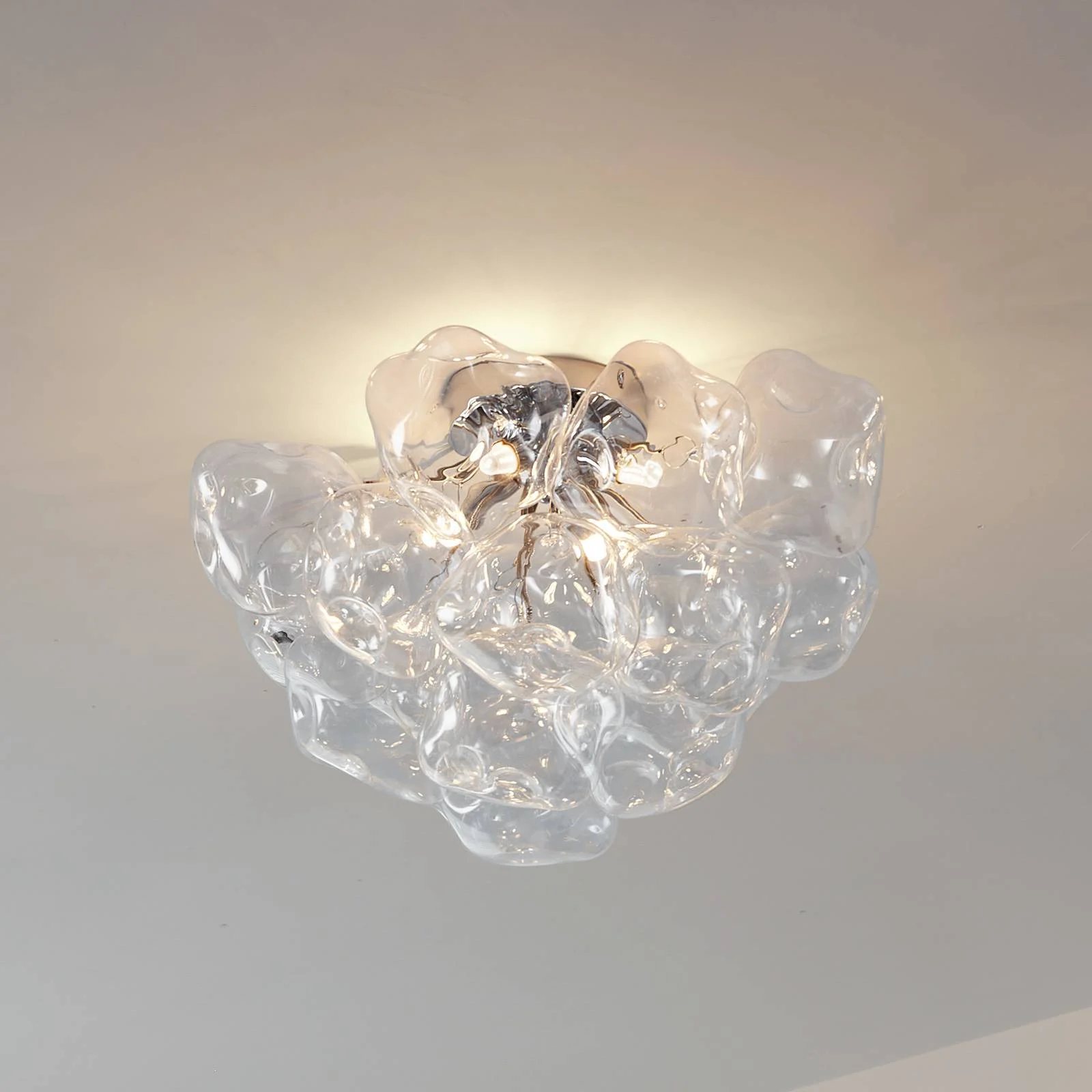 Lucande Deckenleuchte Diborah, klar, Ø 49 cm, Glas, G9 günstig online kaufen