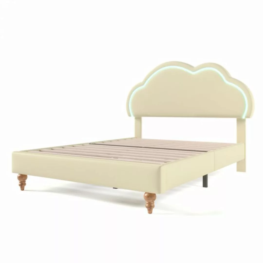 Rutaqian Polsterbett Jugendbett, Kinderbett LED Doppelbett 140 x 200cm, mit günstig online kaufen