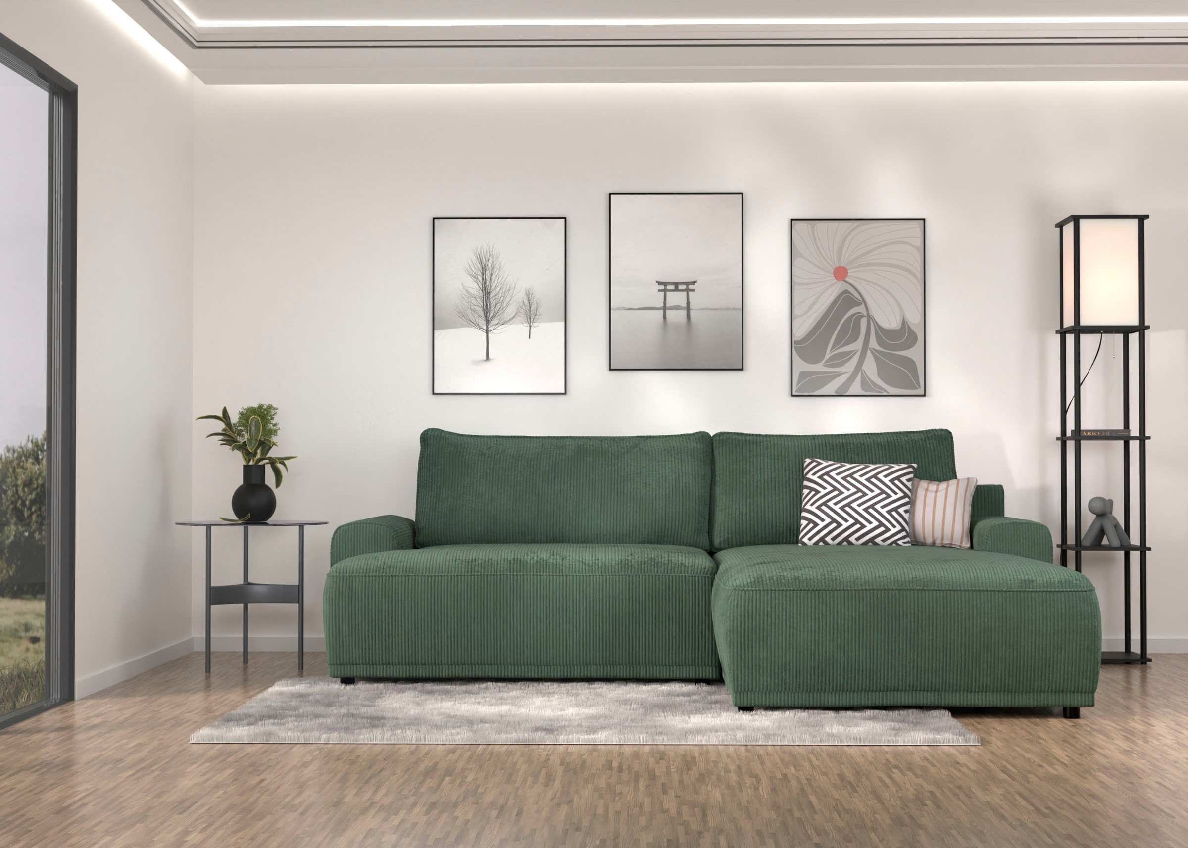 TRENDMANUFAKTUR Ecksofa "Fordon, Schlafsofa mit Bettkasten, Couch in L-Form günstig online kaufen