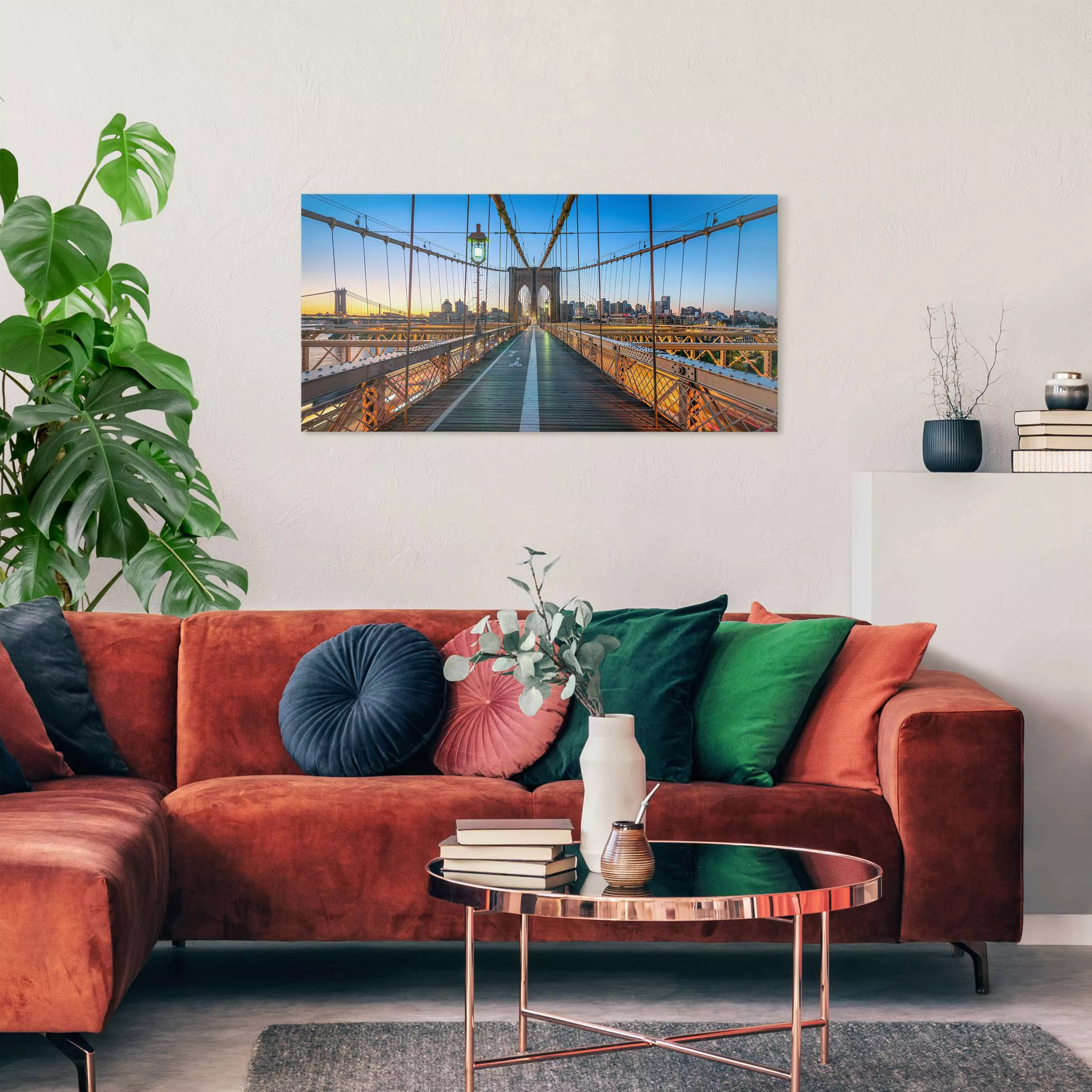 Leinwandbild Morgenblick von der Brooklyn Bridge günstig online kaufen