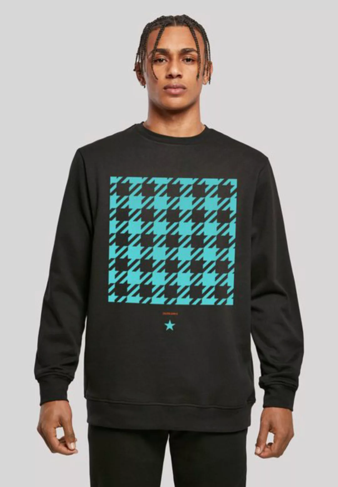 F4NT4STIC Kapuzenpullover Hahnentritt Karo blau Print günstig online kaufen