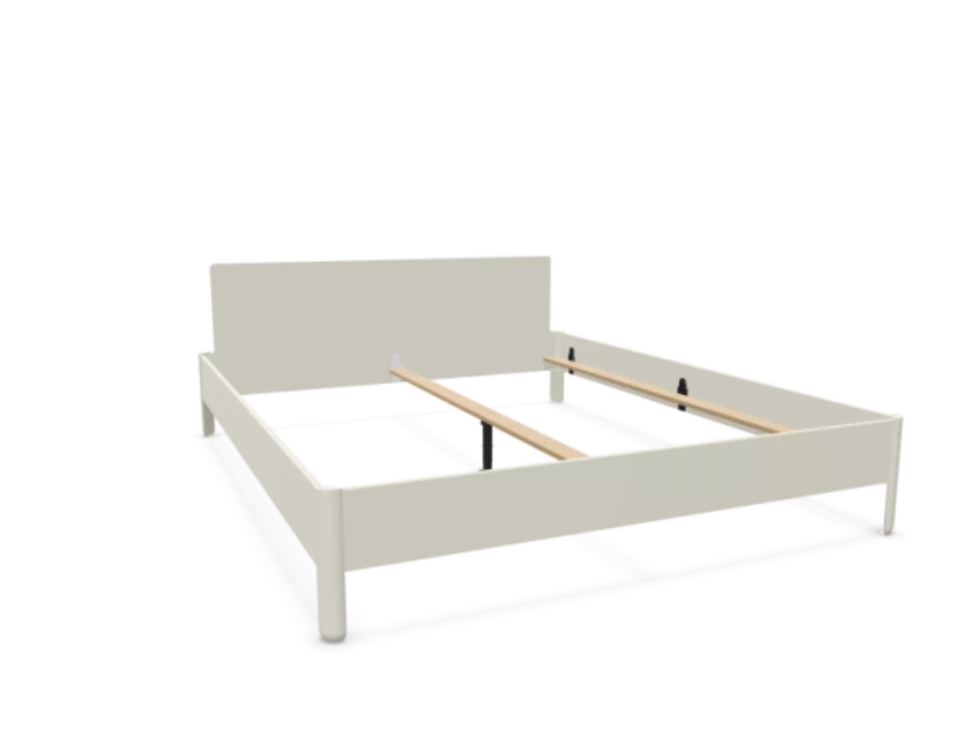 NAIT Doppelbett farbig lackiert Brillantgelb 180 x 220cm Mit Kopfteil günstig online kaufen