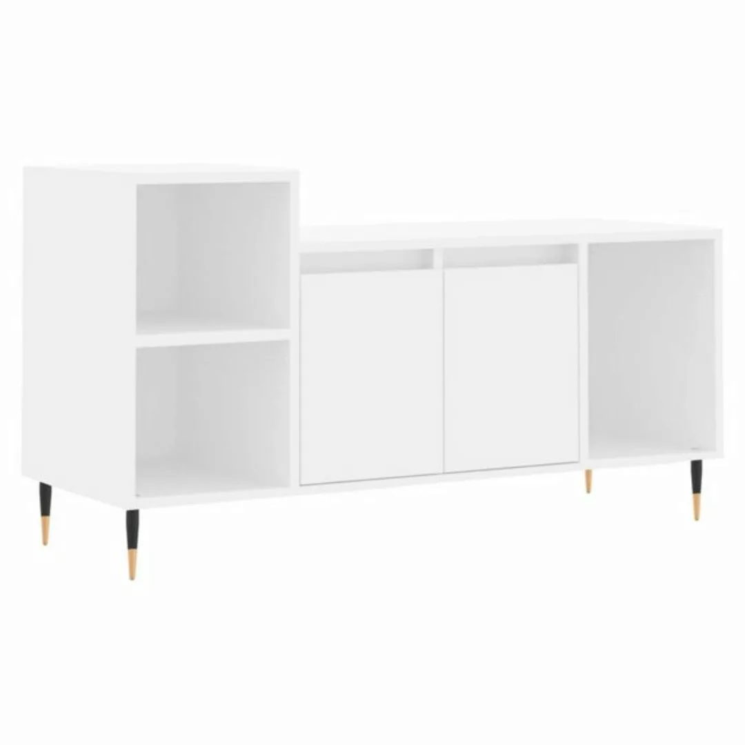 vidaXL TV-Schrank TV-Schrank Weiß 100x35x55 cm Holzwerkstoff TV-Lowboard Fe günstig online kaufen