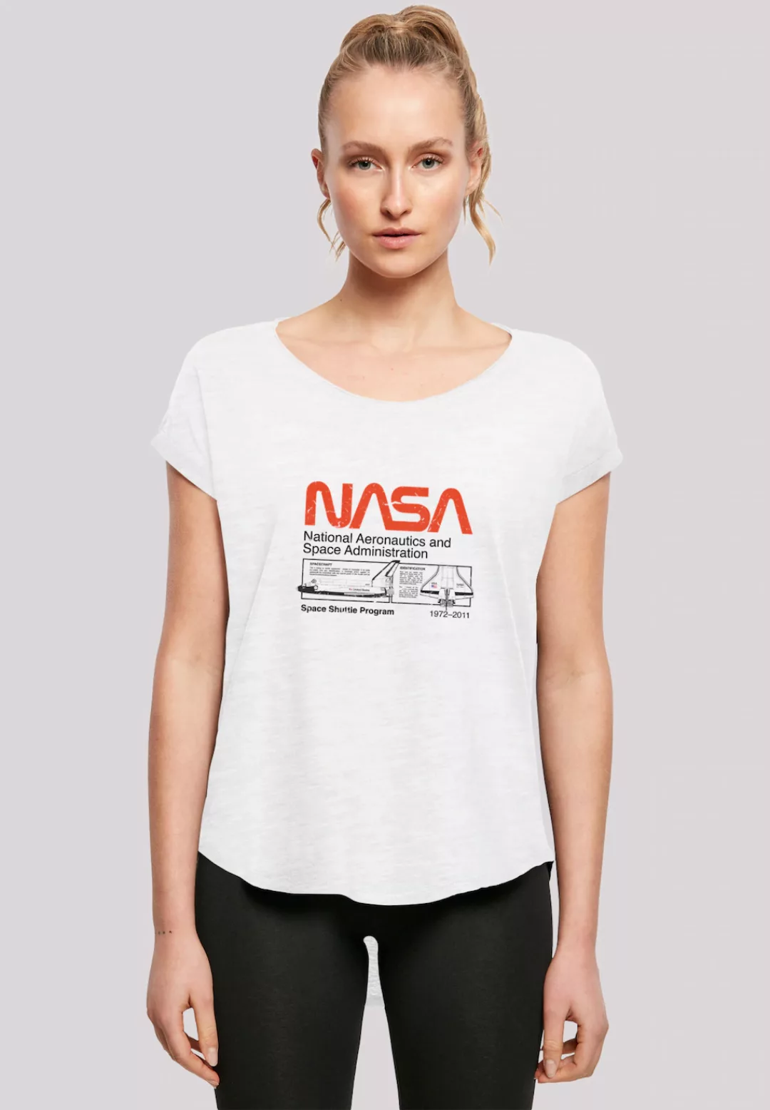 F4NT4STIC T-Shirt "Long Cut T-Shirt NASA Classic Space Shuttle White", Dame günstig online kaufen