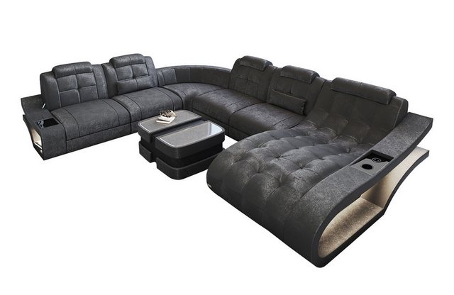 Sofa Dreams Wohnlandschaft Polstersofa Stoff Sofa Elegante S - XXL Form Sto günstig online kaufen