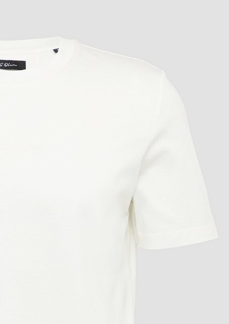 s.Oliver BLACK LABEL Kurzarmshirt T-Shirt aus merzerisierter Baumwolle mit günstig online kaufen