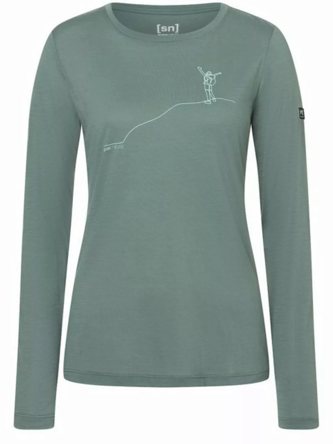 SUPER.NATURAL Sweatshirt für Damen, Merino BERGGLÜCK front Berg Motiv günstig online kaufen