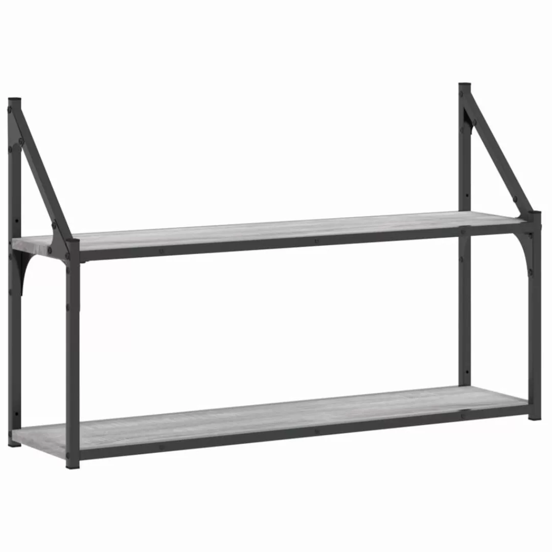 vidaXL Regal Wandregal 2 Fächer Grau günstig online kaufen