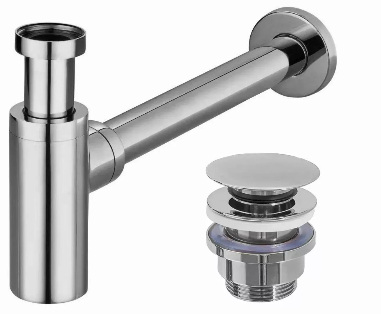wohnwerk.idee Siphon Ablaufgarnitur Waschbecken Geruchsverschluss Schwarz günstig online kaufen
