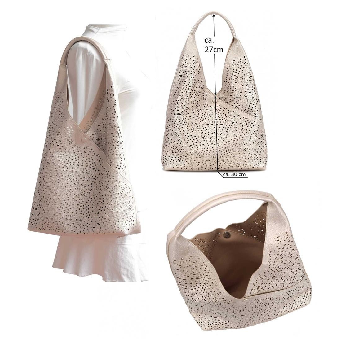 ITALYSHOP24 Schultertasche DAMEN XXL SHOPPER Set günstig online kaufen