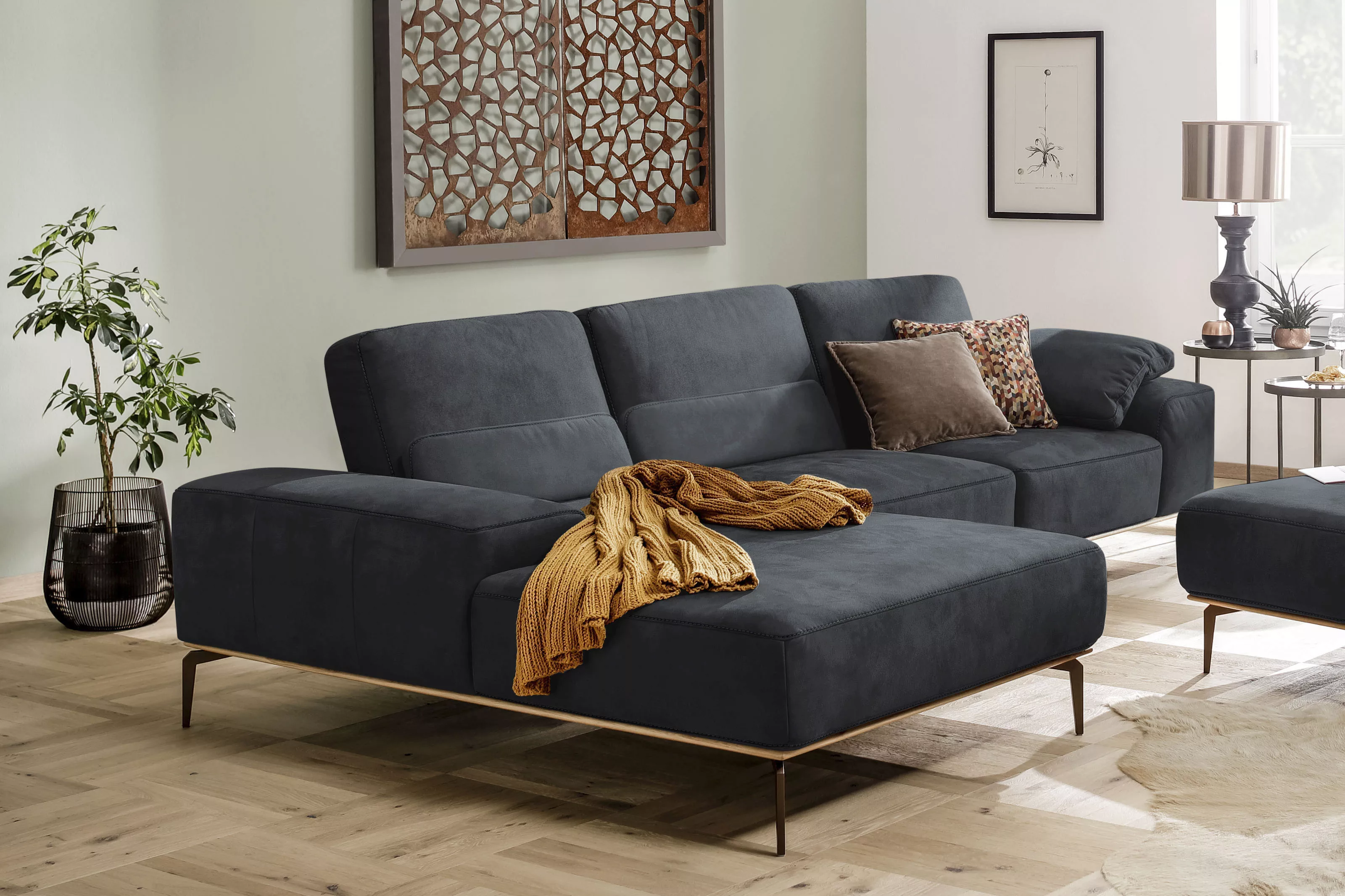 W.SCHILLIG Ecksofa run, mit Holzsockel, Füße in Bronze pulverbeschichtet, B günstig online kaufen