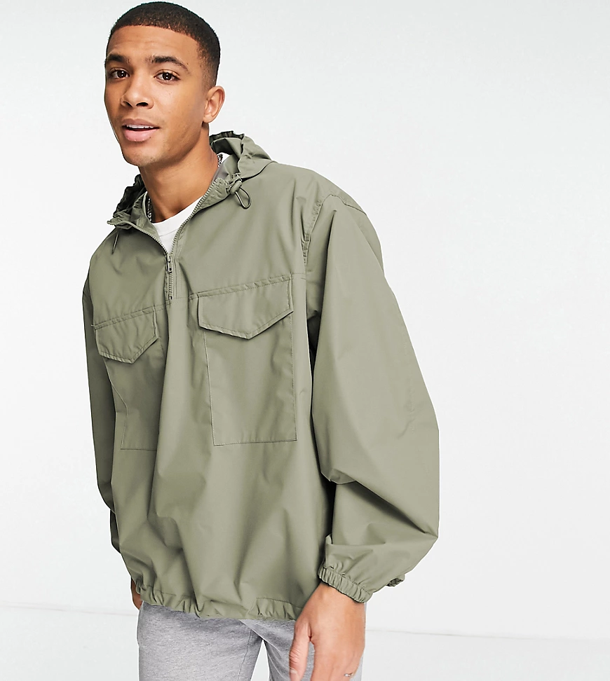 New Look – Utility-Jacke im Overhead-Stil in Khaki-Grün günstig online kaufen
