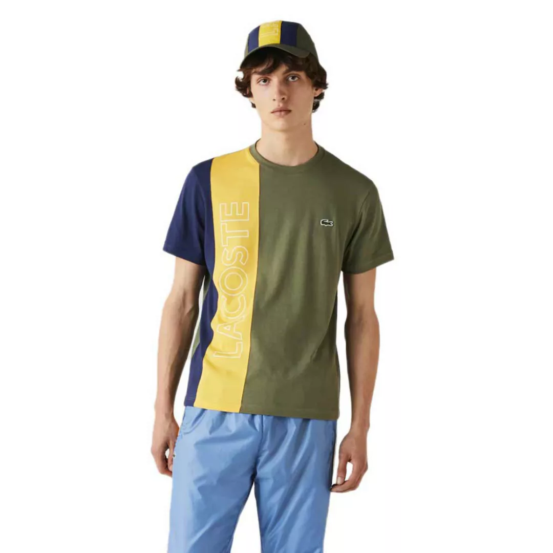 Lacoste Crew Lettering Color Block Kurzärmeliges T-shirt XS Tank / Anthemis günstig online kaufen