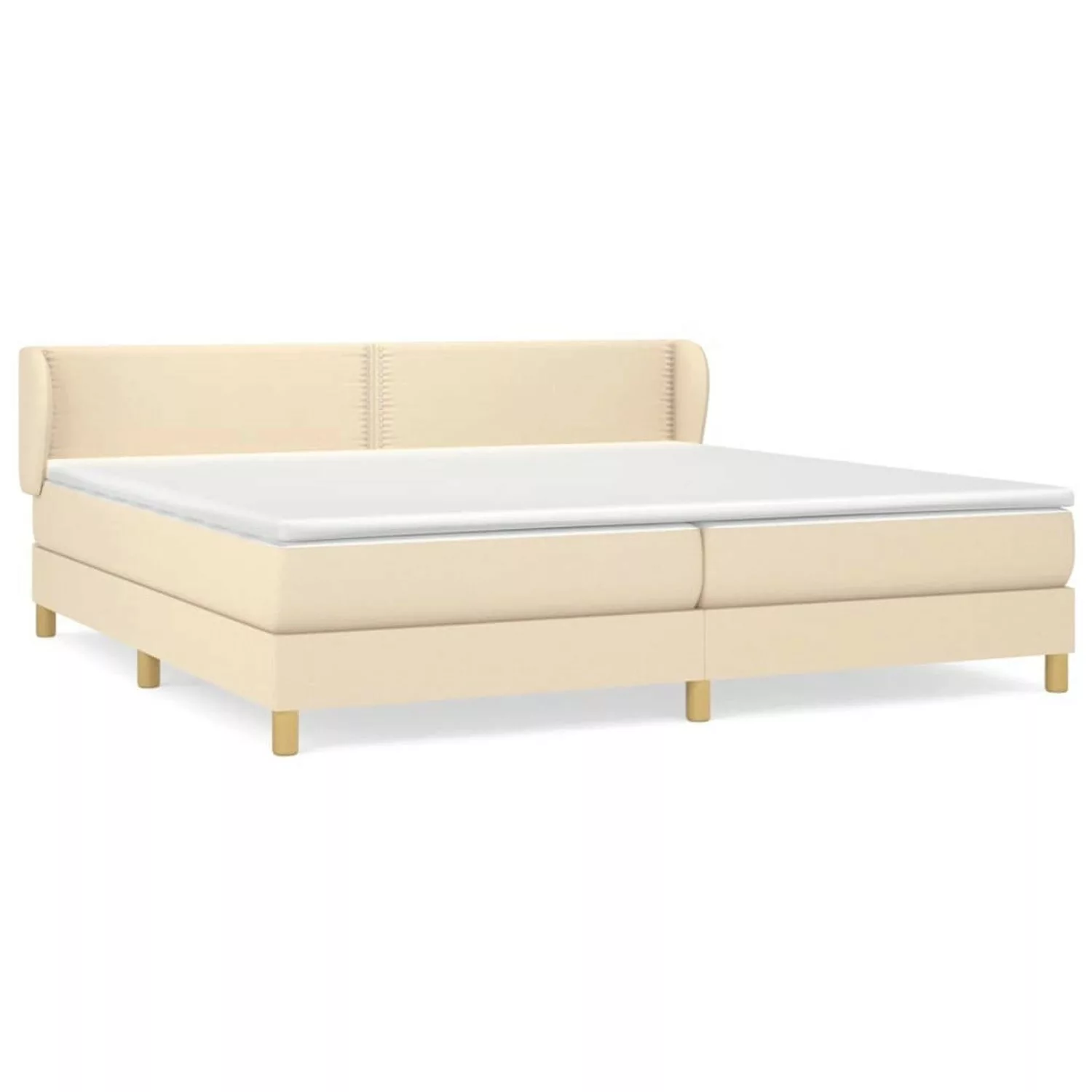 vidaXL Boxspringbett Boxspringbett mit Matratze Creme 200x200 cm Stoff Bett günstig online kaufen