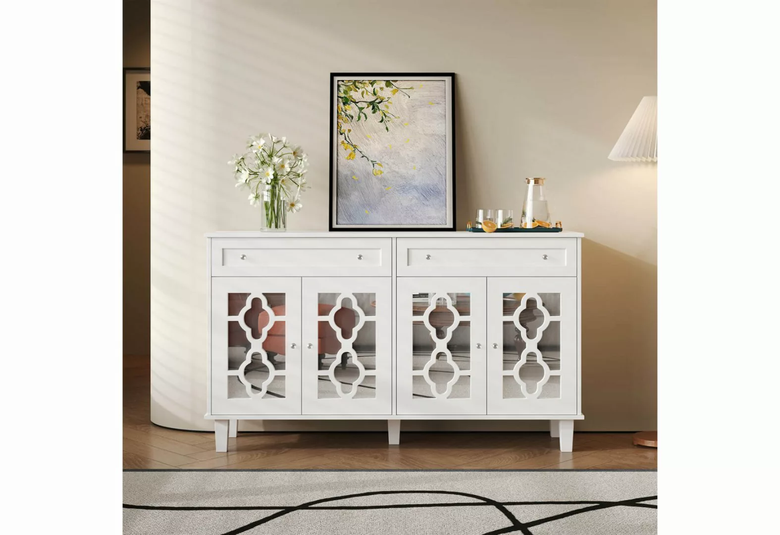 Furnishings Home Beistellschrank Sideboard mit 2 Schubladen + 4 Fächern (Se günstig online kaufen