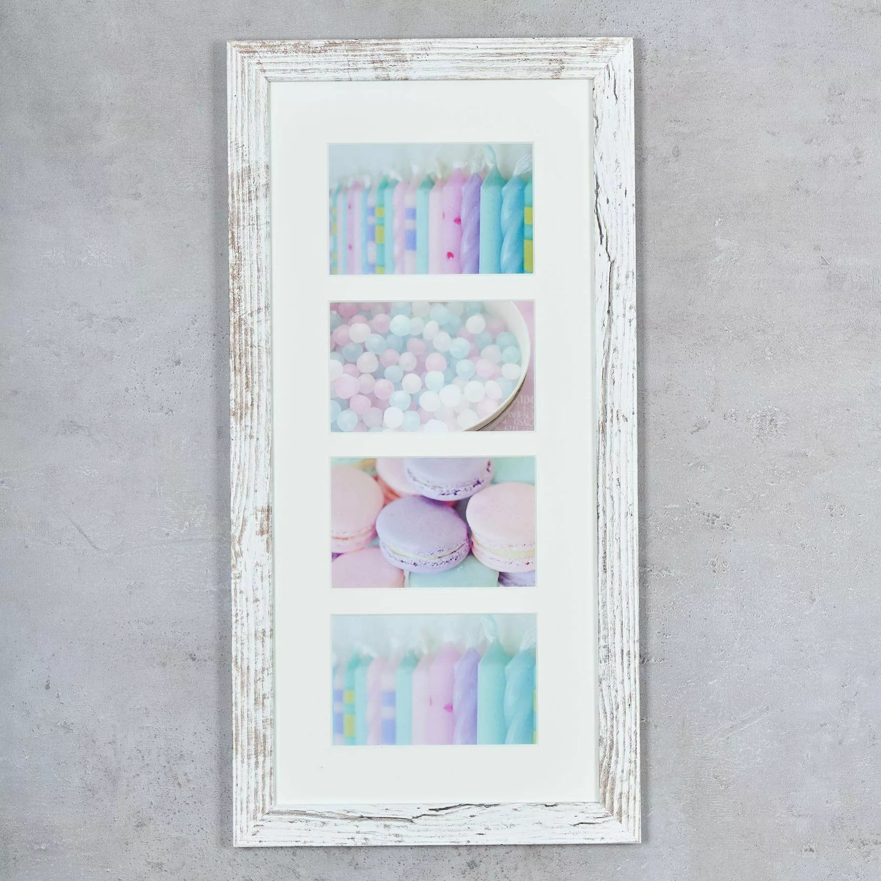 Levandeo® Bilderrahmen Collage, Bilderrahmen 28x54cm Weiß günstig online kaufen