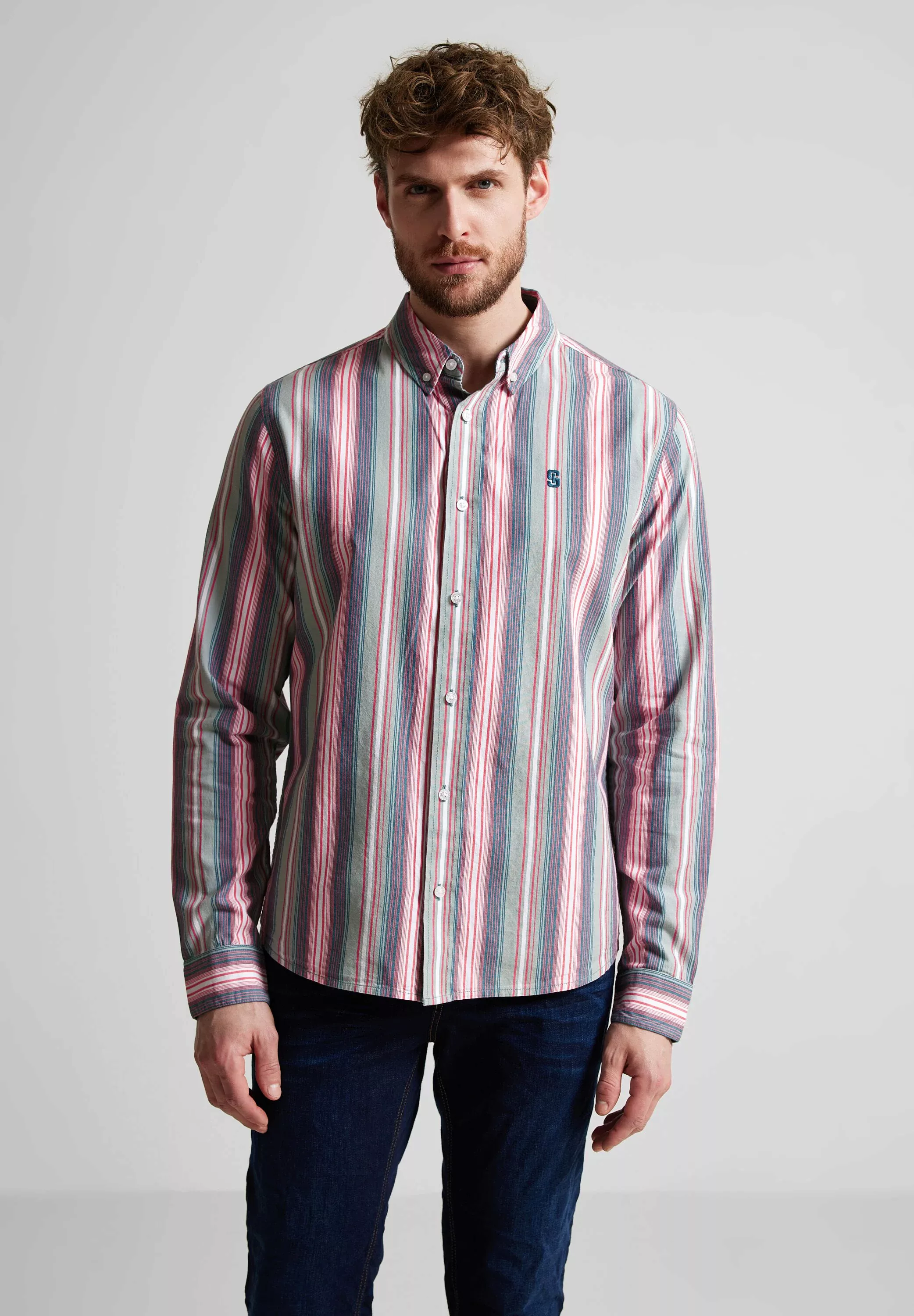 STREET ONE MEN Streifenhemd, aus reiner Baumwolle günstig online kaufen