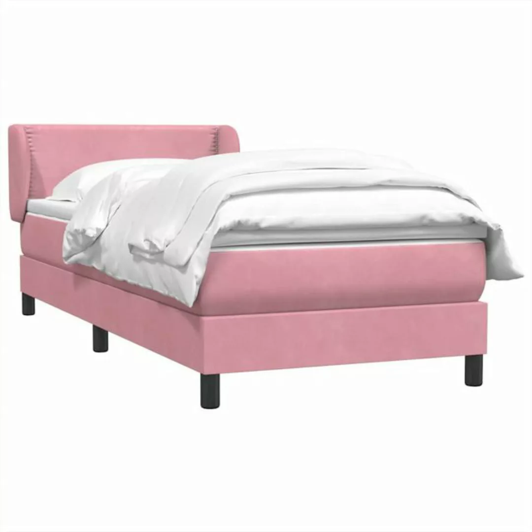 vidaXL Bett Boxspringbett mit Matratze Rosa 100x220 cm Samt günstig online kaufen