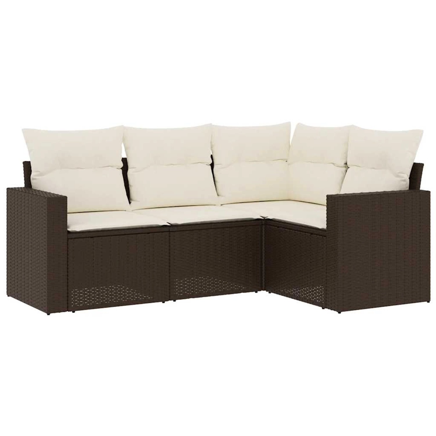vidaXL 4-Tlg Garten-Sofagarnitur mit Kissen Braun Poly Rattan 3218903 günstig online kaufen